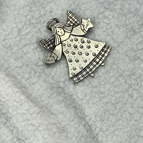 Jewelry - VTG Tanya Creations Silver Tone Love & Hope Guardian Angel Brooch Pin